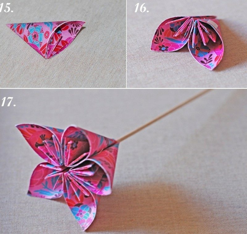 DIY origami cvet navodila
