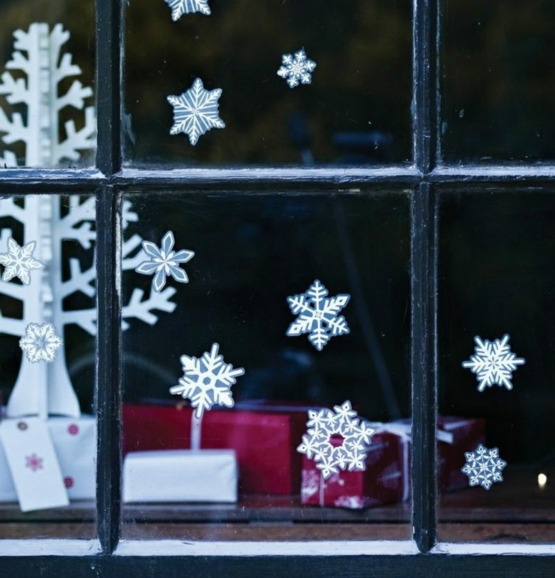 Okno obrázkov na vianočné snehové vločky