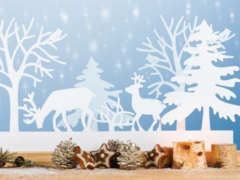 Okno obrázkov pre vianočné stromčeky a papier jedle