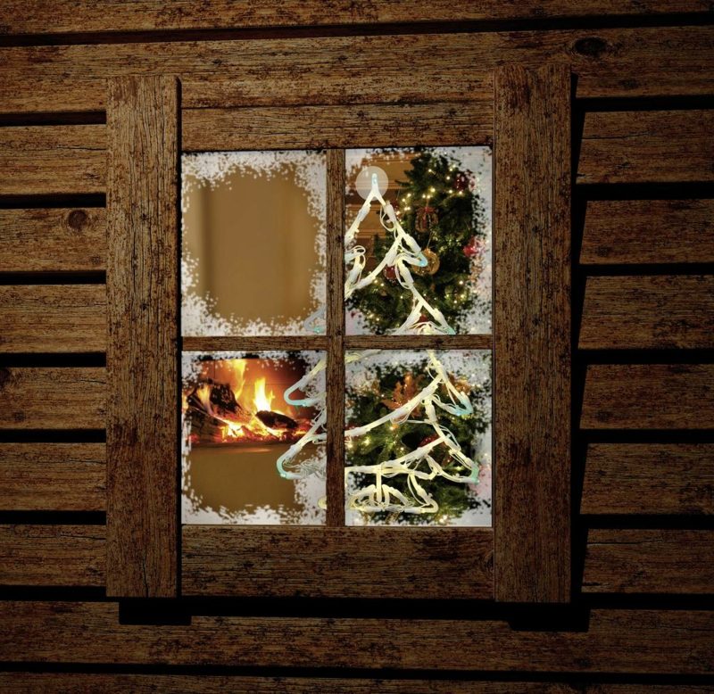 Okno obrázkov na vianočné vianočný strom víla svetla