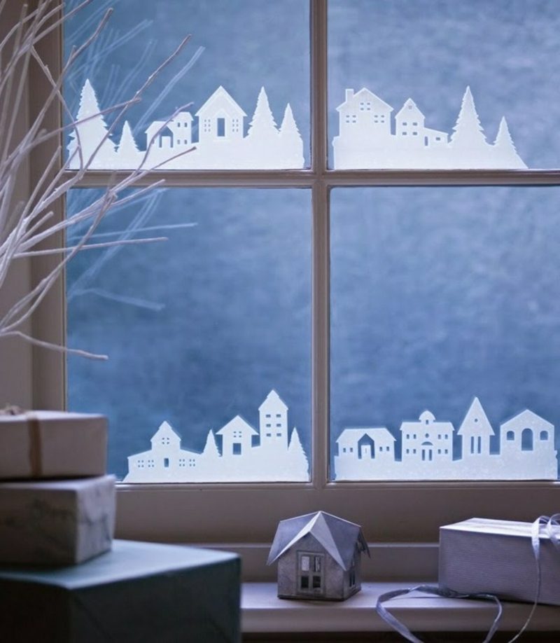 Okno obrázkov pre vianočný mestský papier