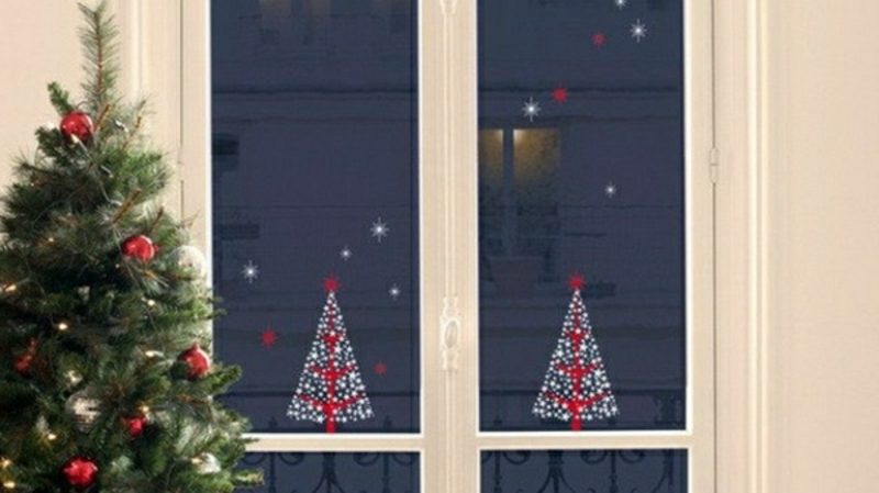 Okno obrázkov na vianočný stromček