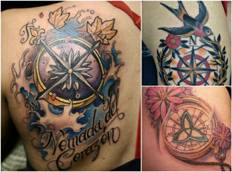 Tattoo compass 3 disegni moderni