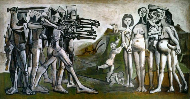 Kubisme menampilkan pembantaian di Korea, 1951 oleh Pablo Picasso