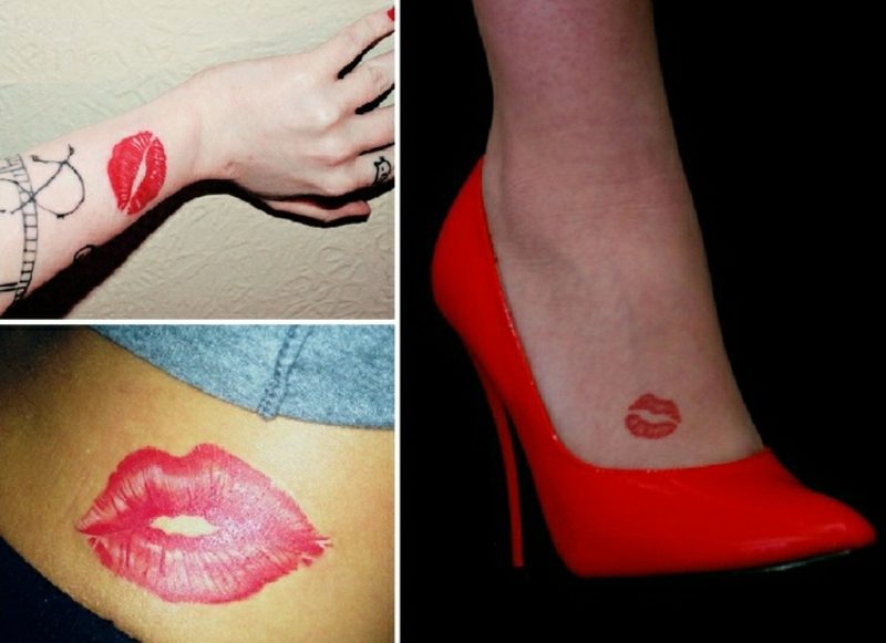 Poljubljanje tetovaže odlične oblikovalske ideje ženske