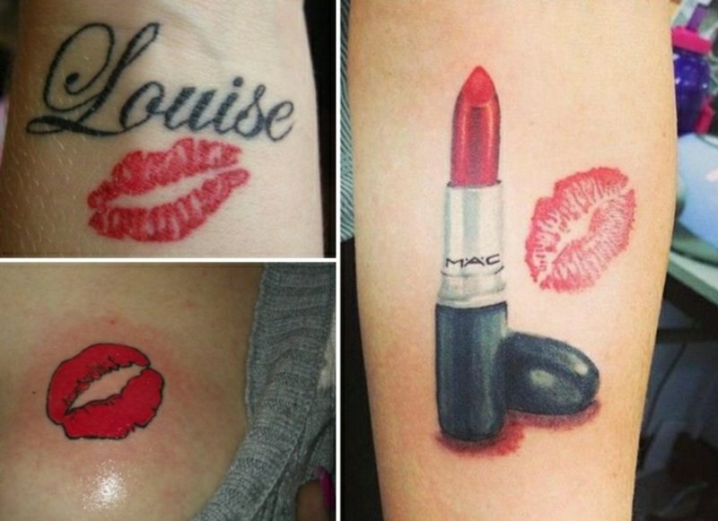 Kussmund Tattoo odlično oblikuje rdeče šminko ime