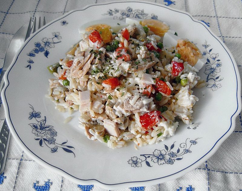 snabb recept lunch middag ris med tonfisk och kokt ägg