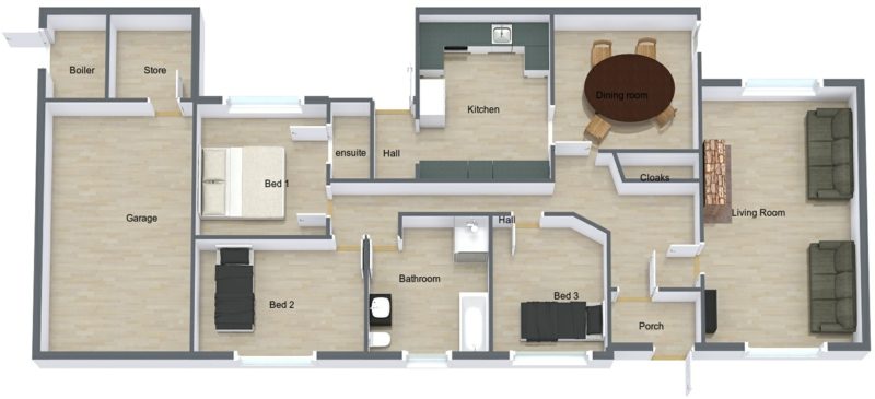 Návrhár izby Roomsketcher Bytový dom Interiérový dizajn