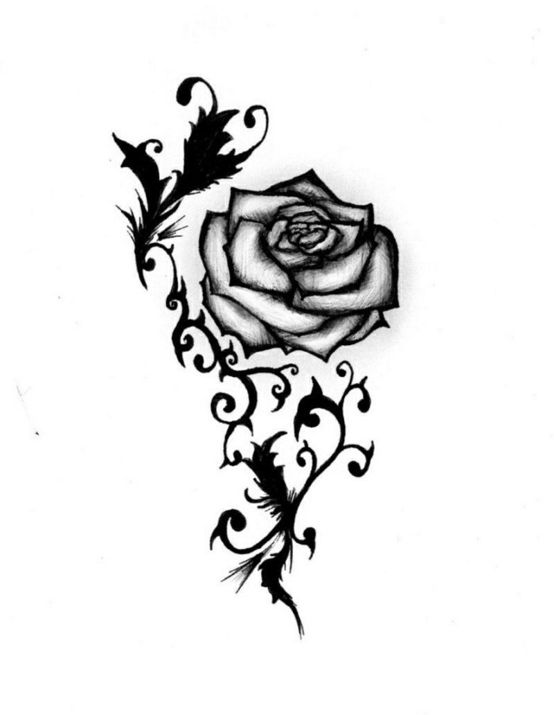 Tatuaj template pentru trandafir stilizat underarm