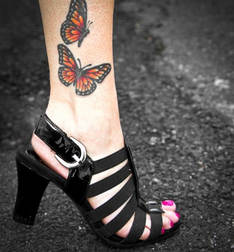 Tatuagem borboleta borboleta monarca borboleta ilustração realista