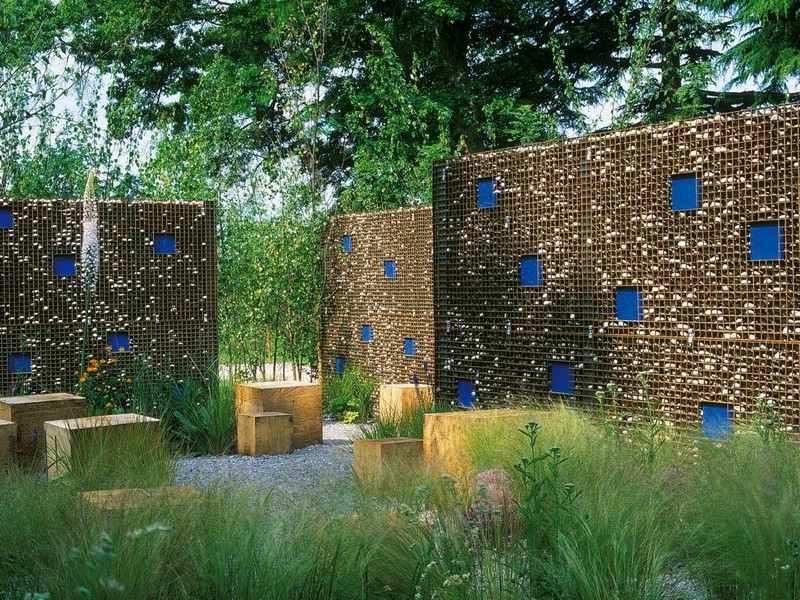 paredes de gabiões altas jardim olho atraente e privacidade olhar mais atraente