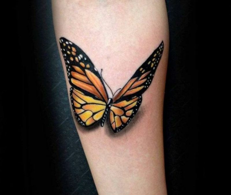 Tatuagem borboleta monarca borboleta antebraço