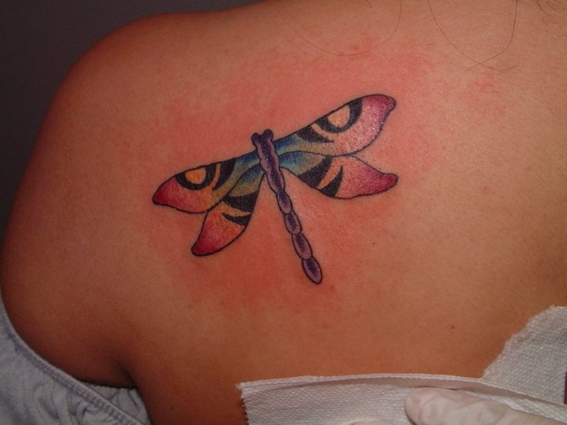 Dragonfly tatuering färgad