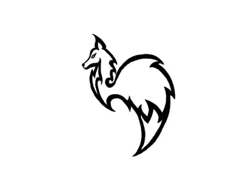 Fox arta tatuaj stilizat pentru antebrat