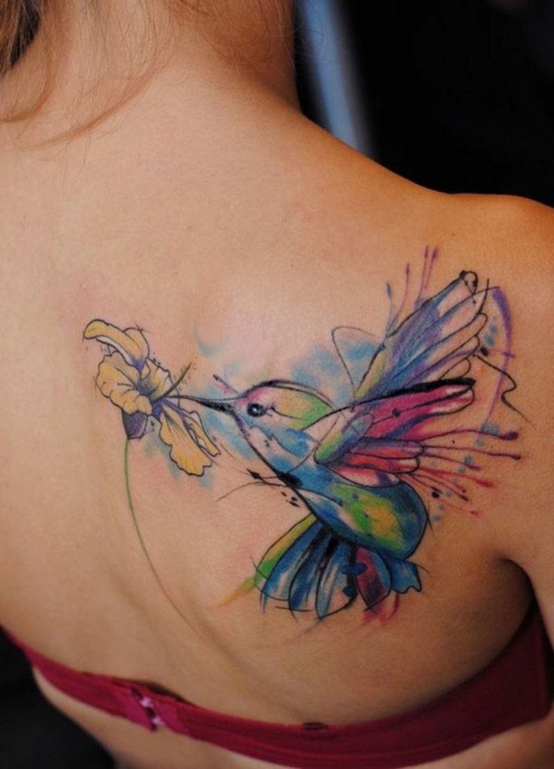 Tattoo Oldenburg Hummingbird watercolor