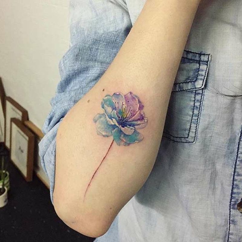 Tattoo Oldenburg flower watercolor modern