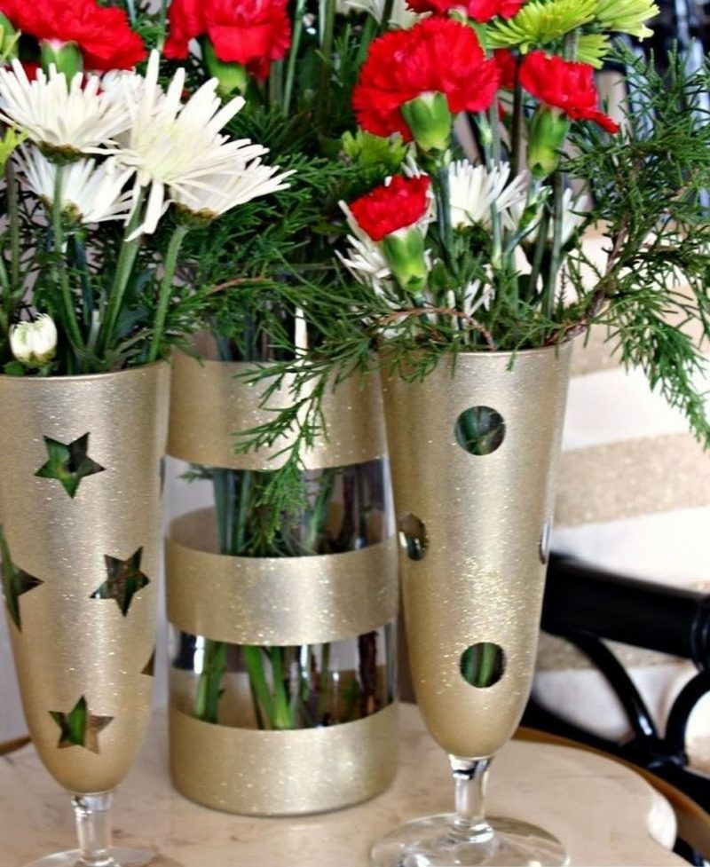 hemlagade gåvor dekorera julglas vaser