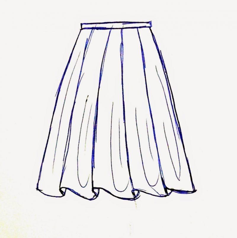 Sketch wrap kjol