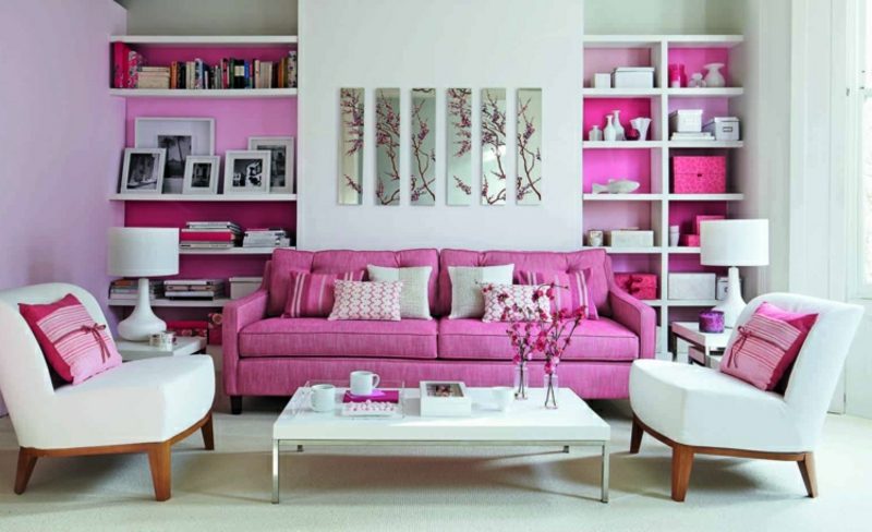 Trend colors 2017 sienų dizaino svetainė baltos rožinės spalvos