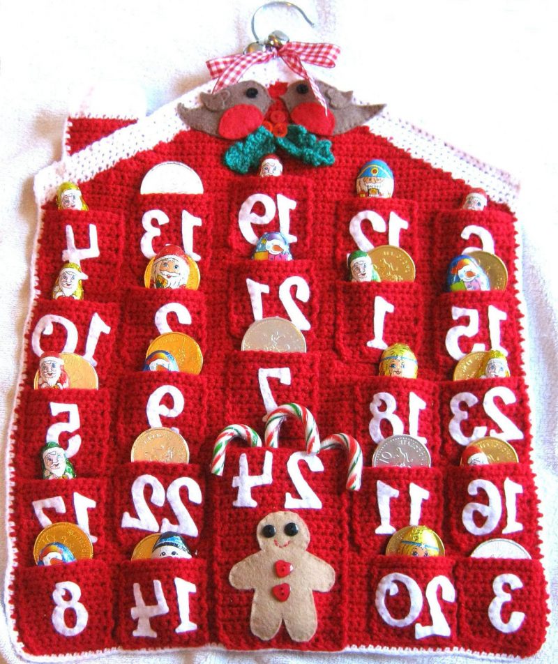 Advento kalendoriai siuvami mezgimą