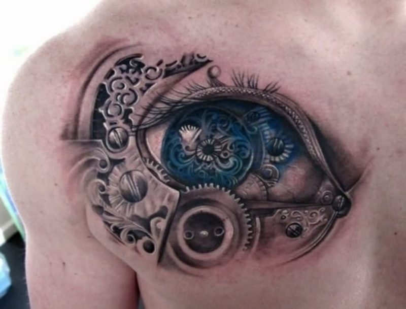 biomechanisch oog tattoo ontwerp