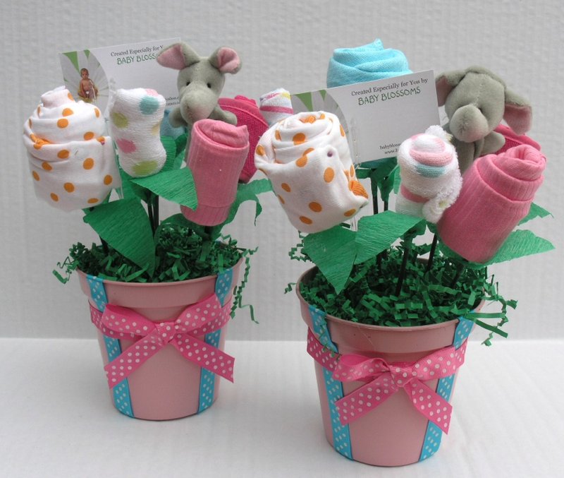 baby shower deco blomster sokker