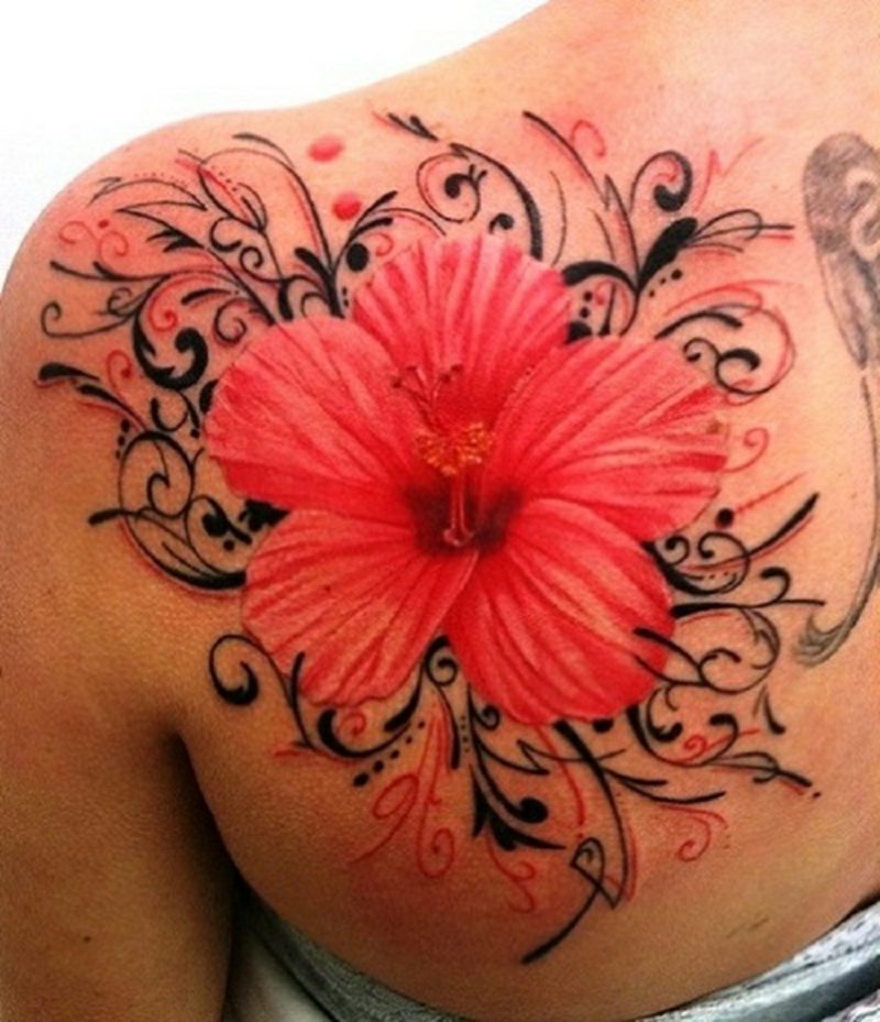 Blomst tatovering japansk stil