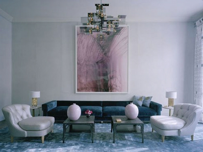 Obraz s akvareľom v obývacej izbe
