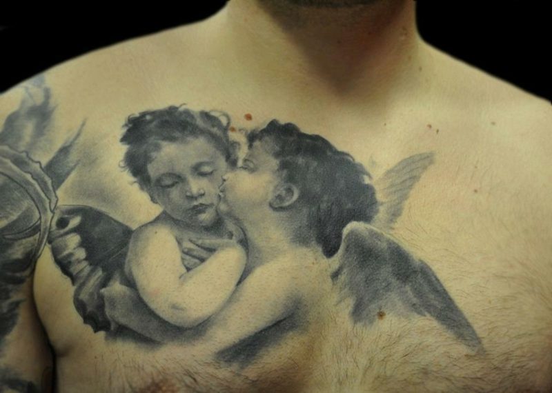 Angel Tattoo Kissing Angel