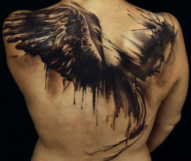 Angel tetovanie Broken Wing