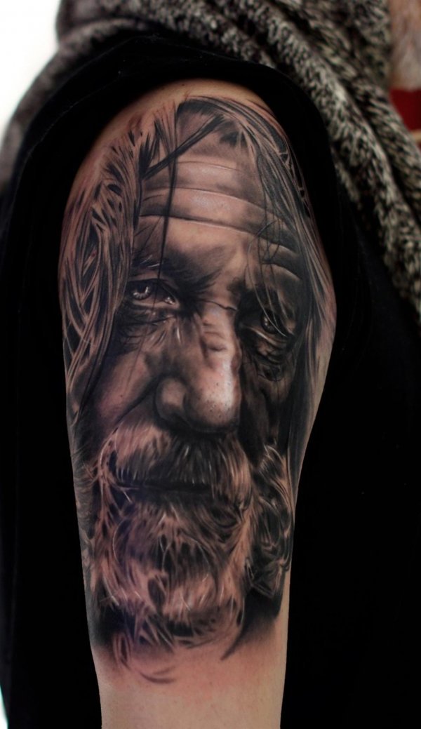 Ide tato yang fantastis potret tato pria