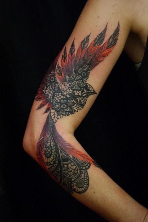 Tato bulu burung motif wanita tato wanita lengan tato ide wanita