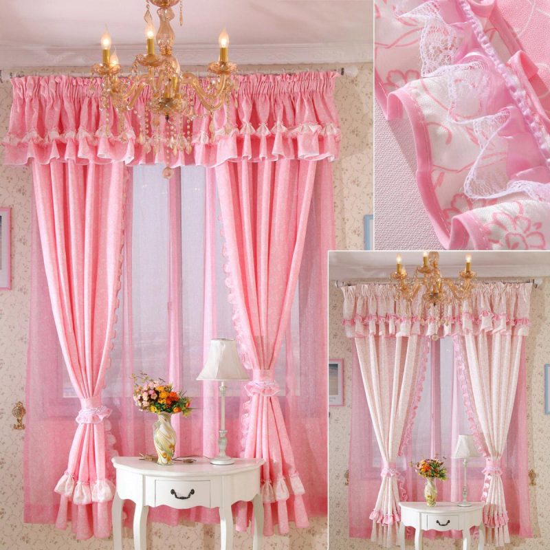 Fönsterdesign med gardiner för små prinsessor