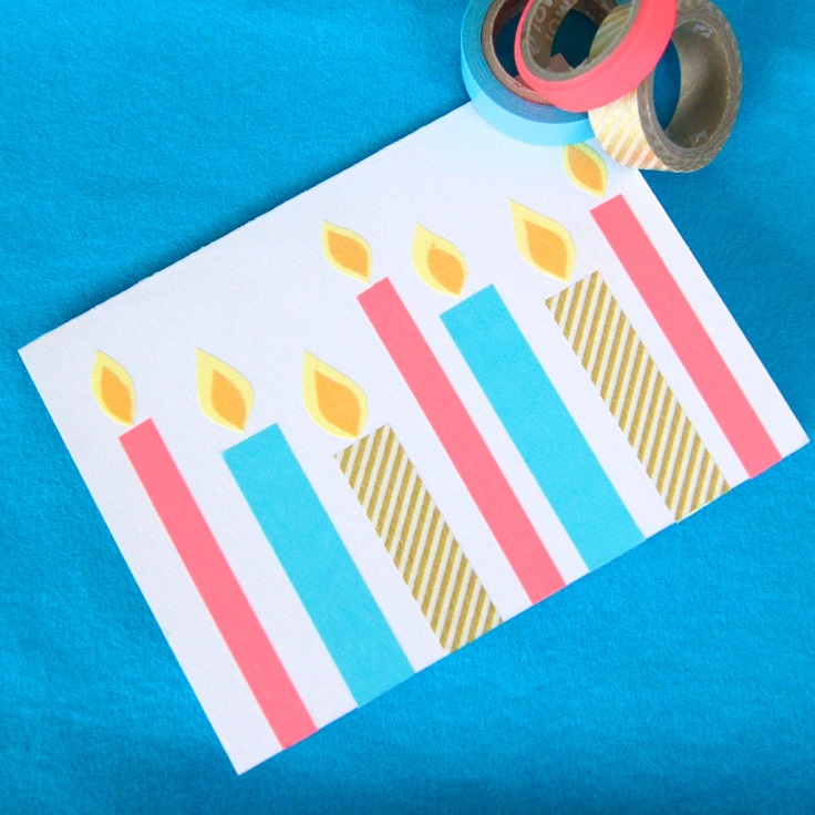 Gjør et bursdagskort selv - Washi Tape