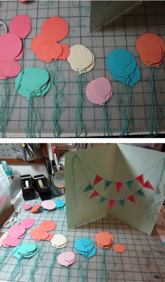 Ballonger gjør deg selv med bursdagskort - instruksjoner