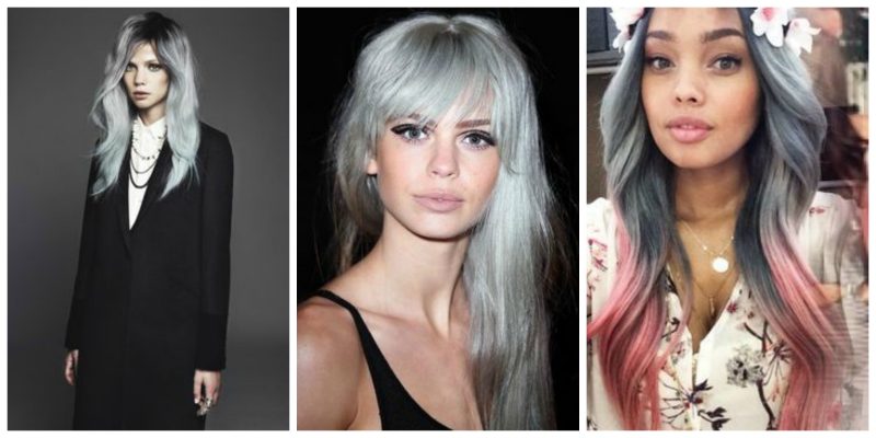 Gråt hår: Kombinera nyanser av grått med rosa hår