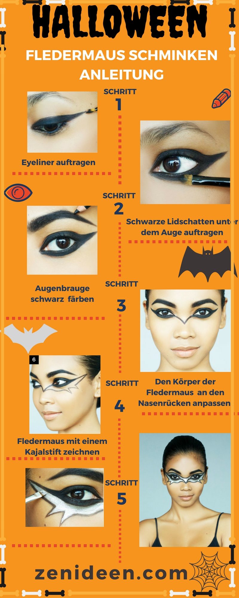 Bat make-up Halloween istruzioni