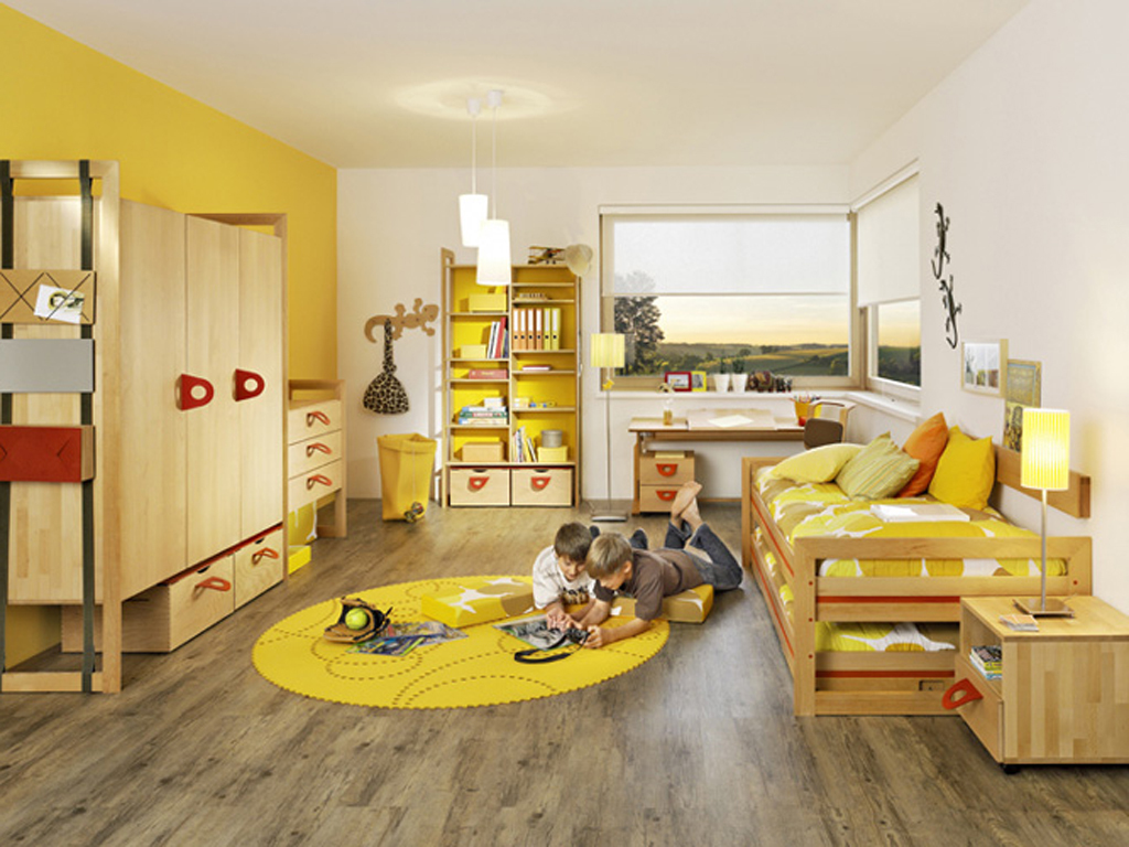 Nursery design för två barn med Sandwitschbett