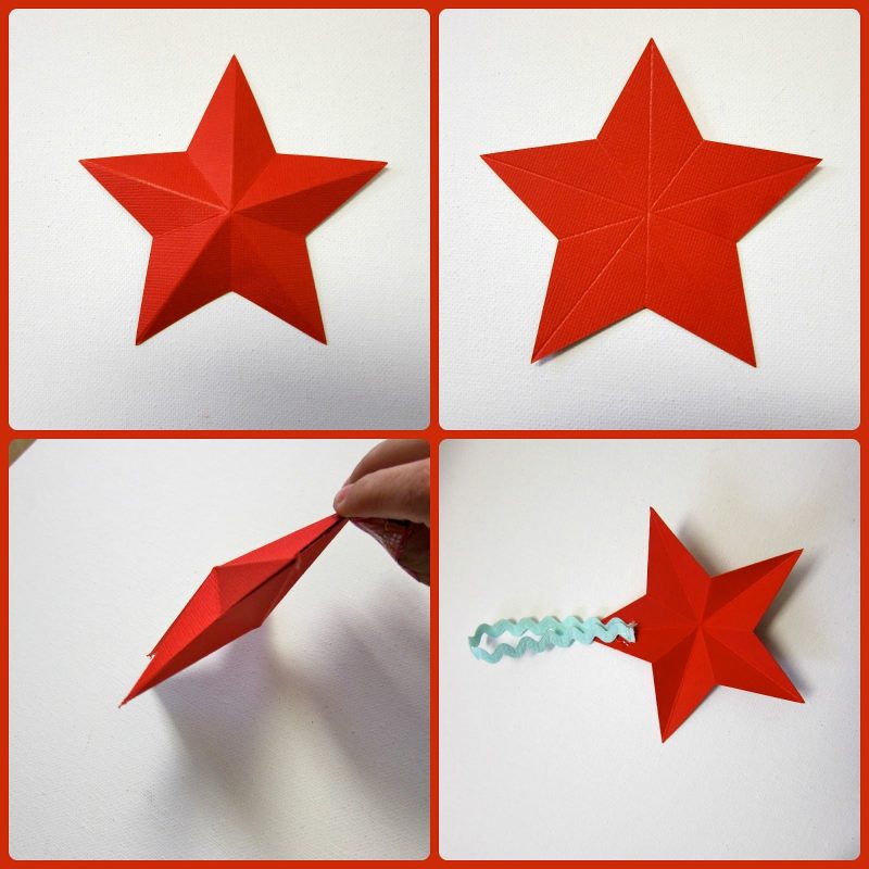 origami ดาวสีแดง