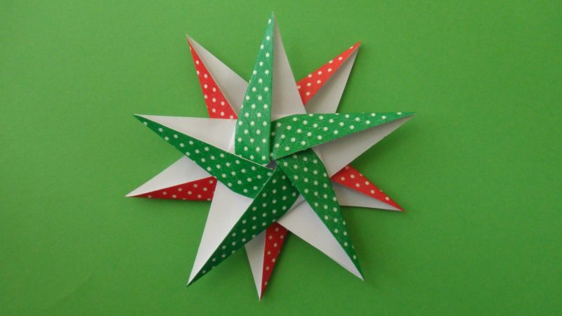 origami stjerner grønn