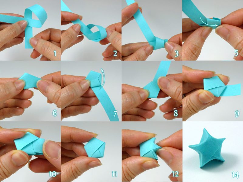 origami stjärnor blå