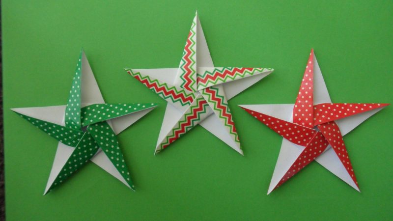 stelle di origami colorate