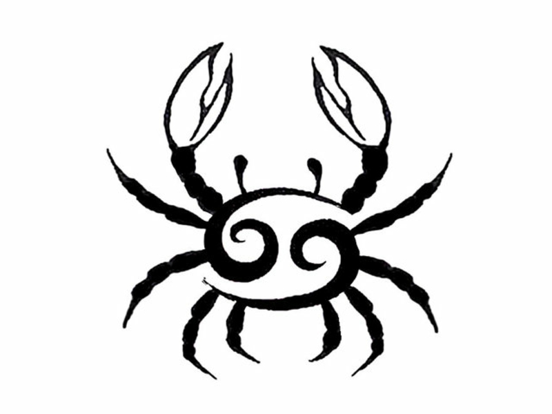 zodiac tattoo-Black-Kanker-dierenriem tattoo ontwerp Idea