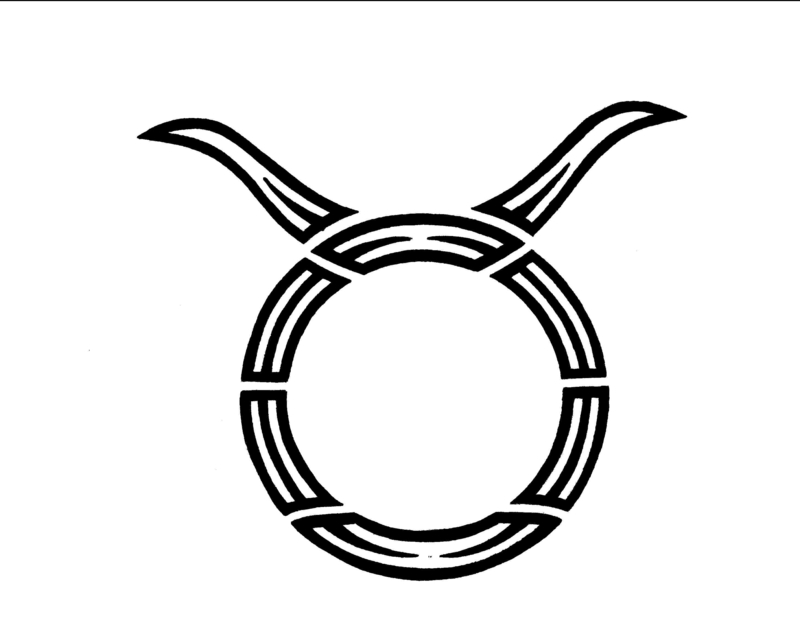 zodiac tattoo-black-inkt-taurus-tatoeage-ontwerp