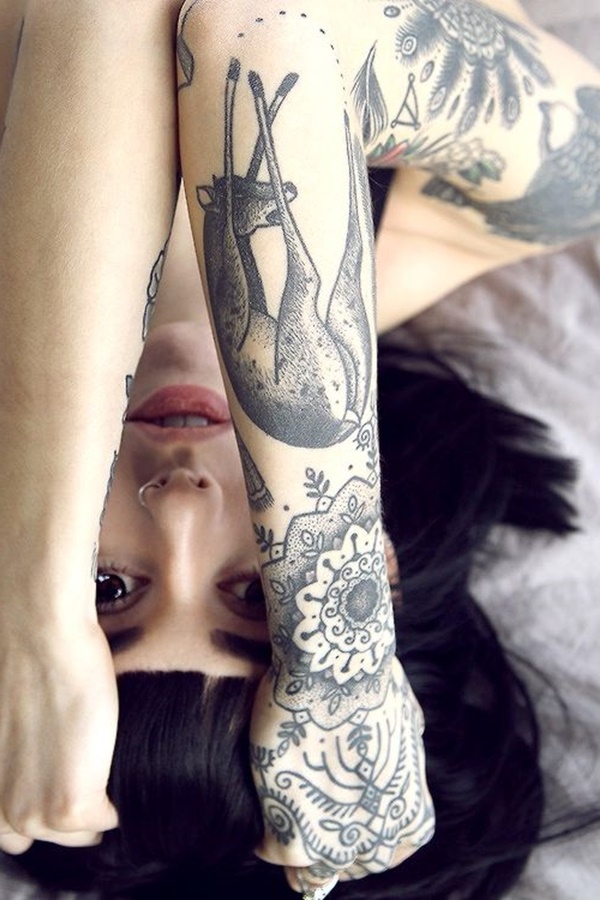 tatuaj idei femei maneca tatuaje negre mână femei