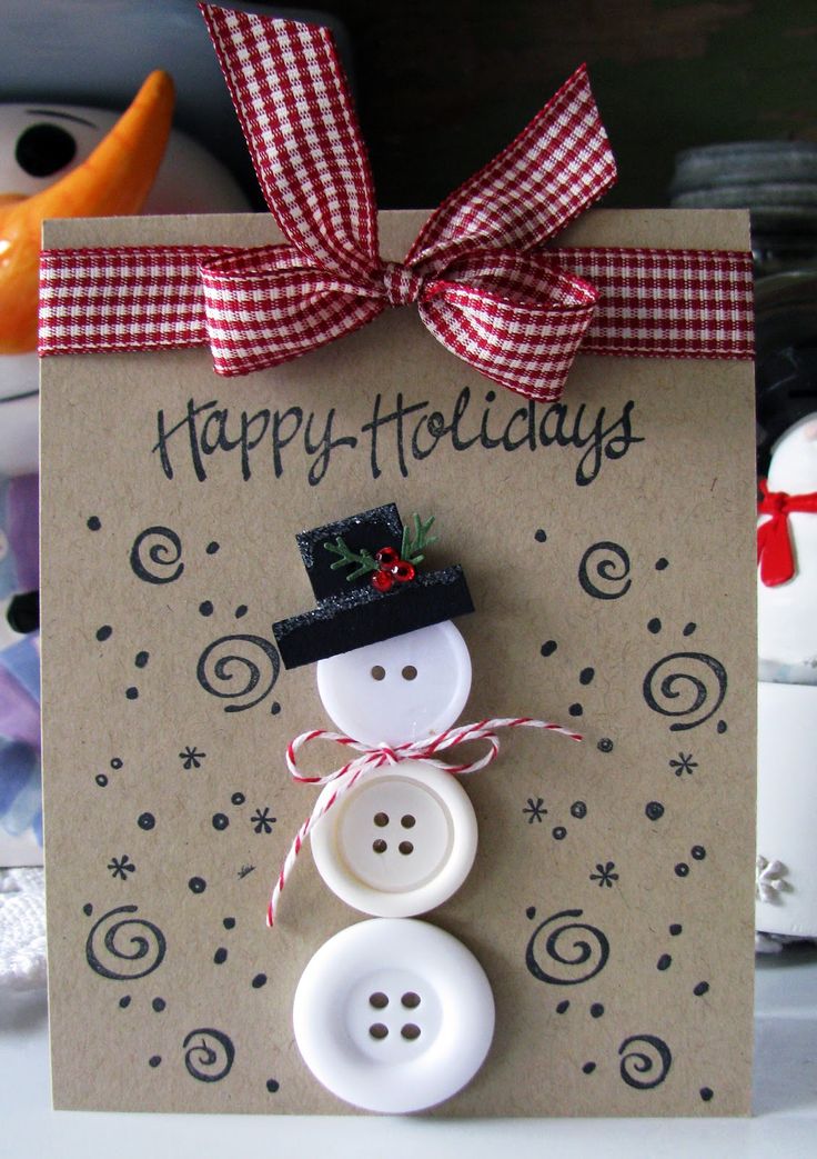Tinkerio kalėdinės atvirukai - senoviniai sveikinimo atvirukai su mygtukais