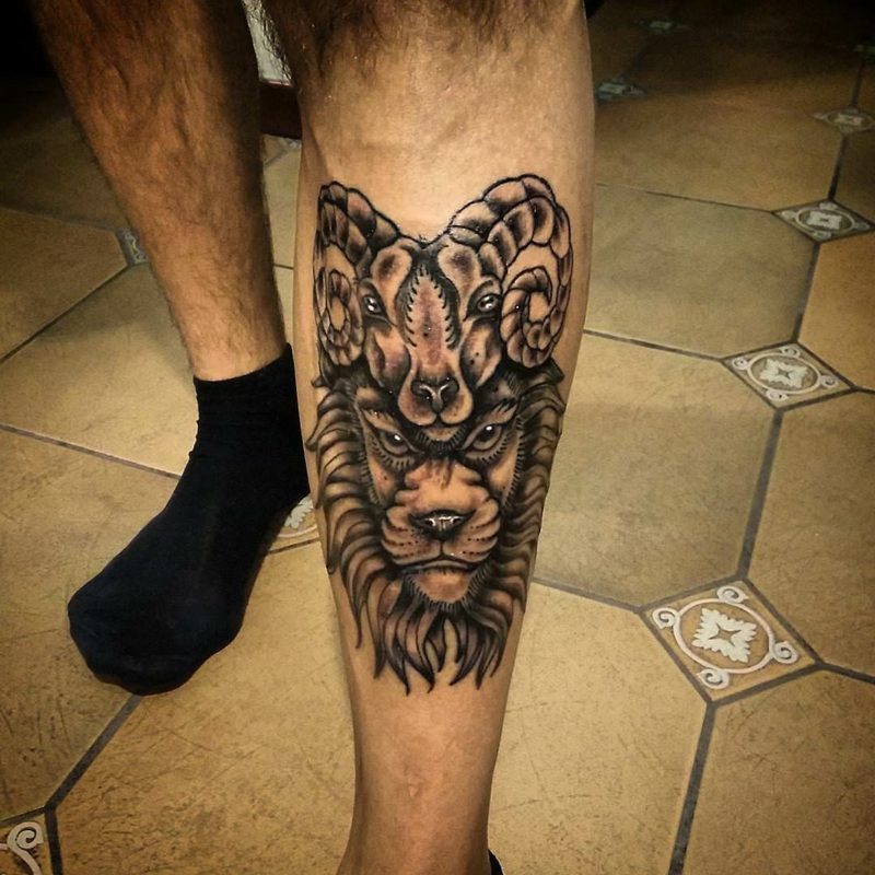 aries tatuering Simple Aries Tattoo on Leg
