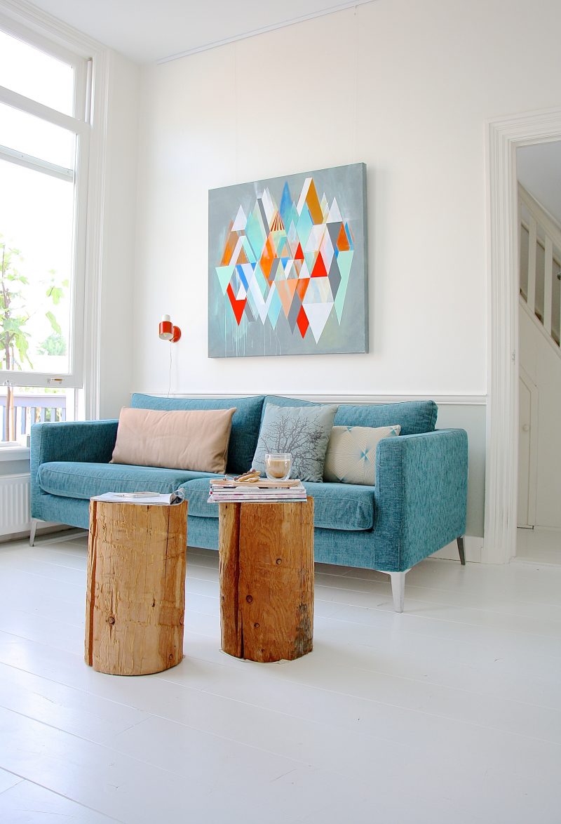 Vardagsrumsdesign Skandinavisk stil möbler