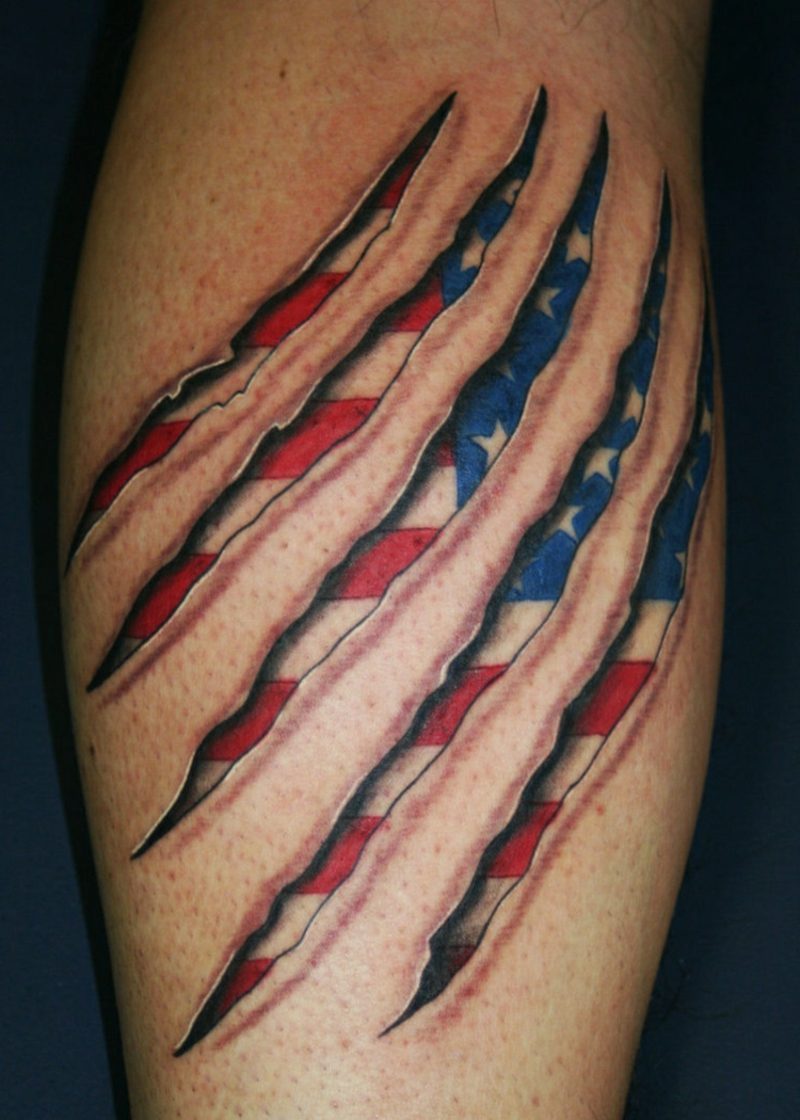 Mäns tatueringar 3D patriotiska amerikanska flaggan