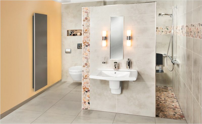 banheiro moderno com chuveiro de tijolo